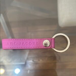 Marc Jacobs Hot Pink Leather Loop Key Ring